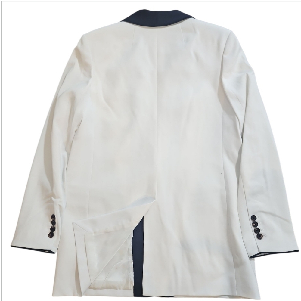 NWT Equipment Quincy Shawl Collar Blazer White Black Sz 8 - Picture 10 of 13